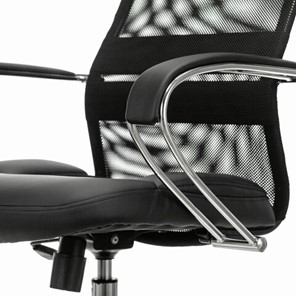 Кресло Brabix Premium Stalker EX-608 CH (хром, ткань-сетка/кожзам, черное) 532091 в Перми - предосмотр 3