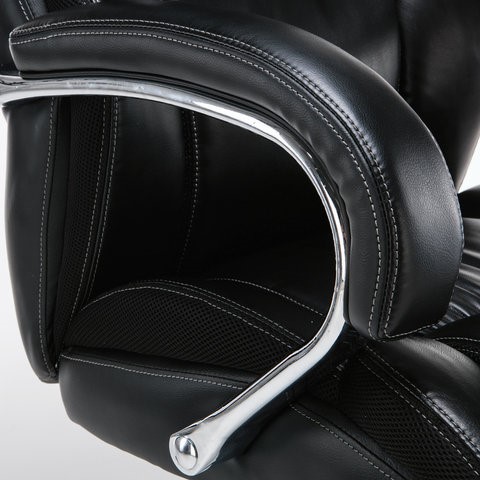 Кресло офисное Brabix Premium Status HD-003 (рециклированная кожа, хром, черное) в Перми - изображение 7