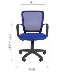 Кресло компьютерное CHAIRMAN 698 black TW-05, ткань, цвет синий в Перми - предосмотр 1
