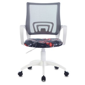 Офисное кресло Brabix Fly MG-396W (с подлокотниками, пластик белый, сетка, серое с рисунком "Graffity") 532404 в Перми - предосмотр 3