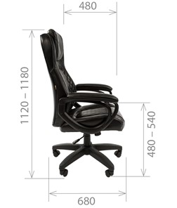 Компьютерное кресло CHAIRMAN 432, экокожа, цвет черный в Перми - предосмотр 2