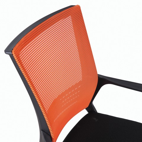 Кресло Brabix Balance MG-320 (с подлокотниками, комбинированное черное/оранжевое) 531832 в Перми - изображение 3