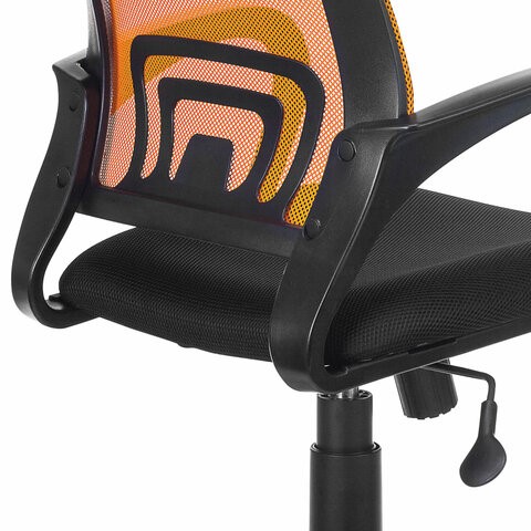Кресло компьютерное Brabix Fly MG-396 (с подлокотниками, сетка, оранжевое/черное) в Перми - изображение 5