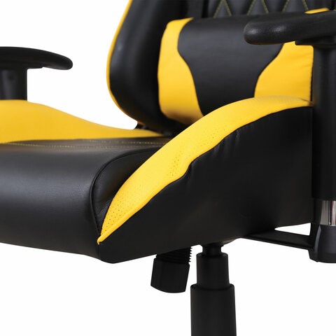 Кресло офисное Brabix GT Master GM-110 (две подушки, экокожа, черное/желтое) 531927 в Перми - изображение 10