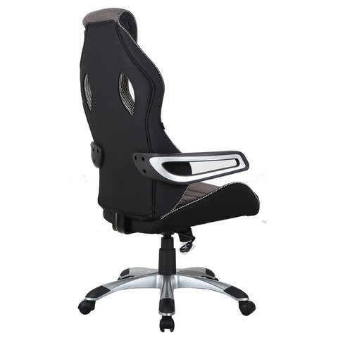 Кресло компьютерное Brabix Techno GM-002 (ткань, черное/серое, вставки белые) в Перми - изображение 2