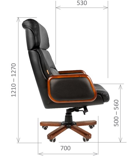 Компьютерное кресло CHAIRMAN 417 кожа черная в Перми - изображение 2