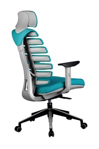 Компьютерное кресло Riva Chair SHARK (Лазурный/серый) в Перми - предосмотр 3