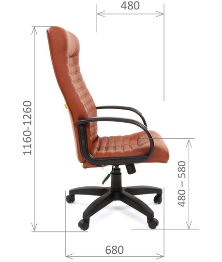 Компьютерное кресло CHAIRMAN 480 LT, экокожа, цвет коричневый в Перми - изображение 2