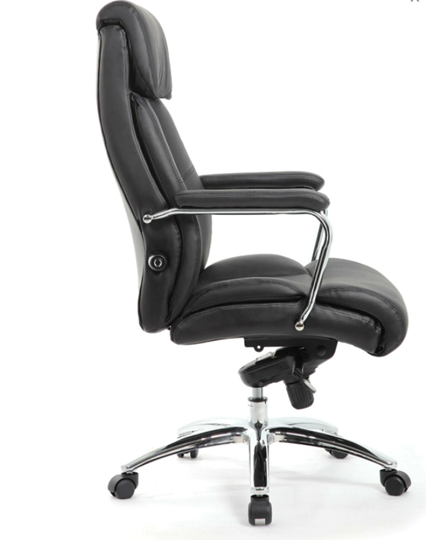 Компьютерное кресло из натуральной кожи BRABIX PREMIUM "Phaeton EX-502", хром, черное, 530882 в Перми - изображение 1