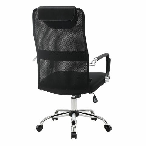 Компьютерное кресло Brabix Fit EX-514 (с подголовником, хром, черное) 531949 в Перми - изображение 2