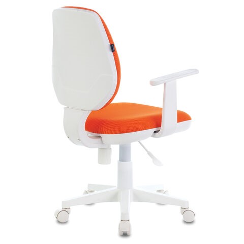 Кресло Brabix Fancy MG-201W (с подлокотниками, пластик белый, оранжевое) в Перми - изображение 2