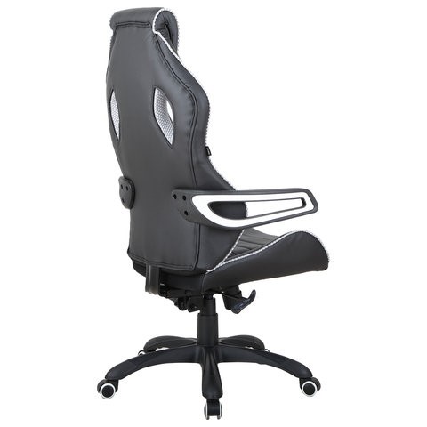 Офисное кресло Brabix Techno Pro GM-003 (экокожа, черное/серое, вставки серые) в Перми - изображение 4