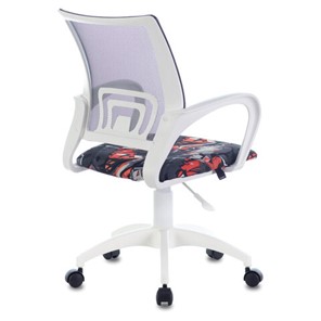 Офисное кресло Brabix Fly MG-396W (с подлокотниками, пластик белый, сетка, серое с рисунком "Graffity") 532404 в Перми - предосмотр 2