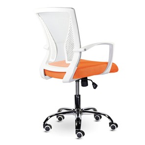 Кресло офисное Brabix Wings MG-306 (пластик белый, хром, сетка, серое/оранжевое) в Перми - предосмотр 2