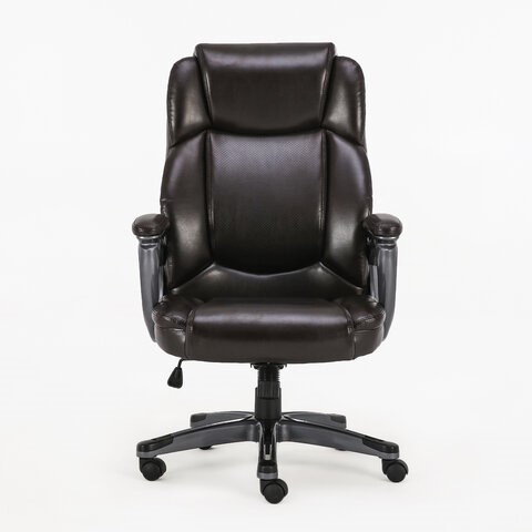 Компьютерное кресло Brabix Premium Favorite EX-577 (пружинный блок, рециклир. кожа, коричневое) 531936 в Перми - изображение 2