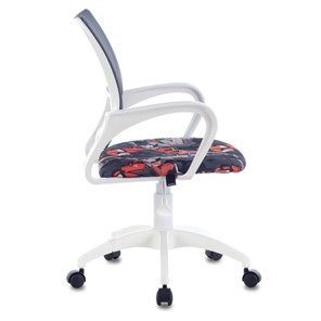 Офисное кресло Brabix Fly MG-396W (с подлокотниками, пластик белый, сетка, серое с рисунком "Graffity") 532404 в Перми - предосмотр 1