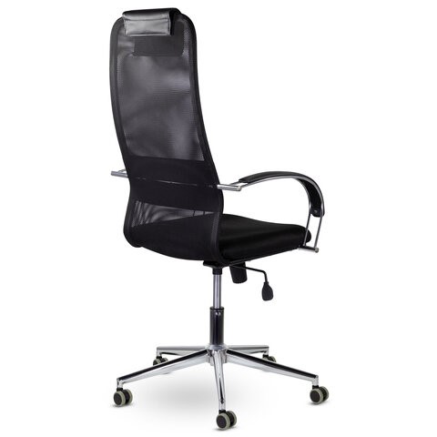Офисное кресло Brabix Premium Pilot EX-610 CH (хром, ткань-сетка, черное) 532417 в Кунгуре - изображение 3