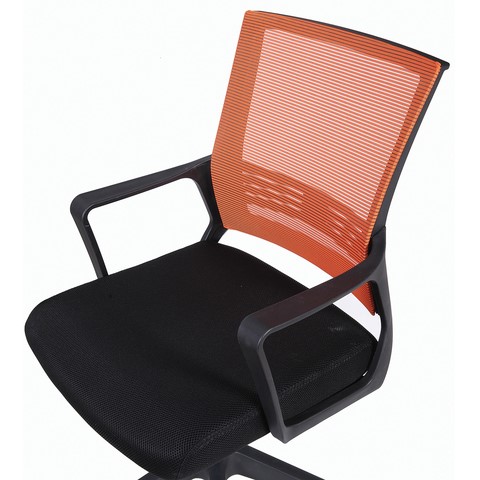 Кресло Brabix Balance MG-320 (с подлокотниками, комбинированное черное/оранжевое) 531832 в Перми - изображение 5