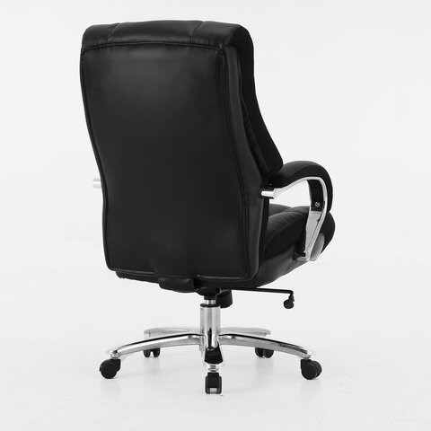 Кресло компьютерное Brabix Premium Bomer HD-007 (рециклированная кожа, хром, черное) в Перми - изображение 2