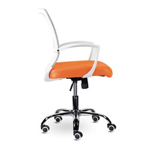 Кресло офисное Brabix Wings MG-306 (пластик белый, хром, сетка, серое/оранжевое) в Перми - предосмотр 1