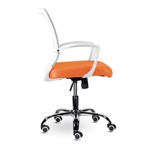 Кресло офисное Brabix Wings MG-306 (пластик белый, хром, сетка, серое/оранжевое) в Перми - изображение 1