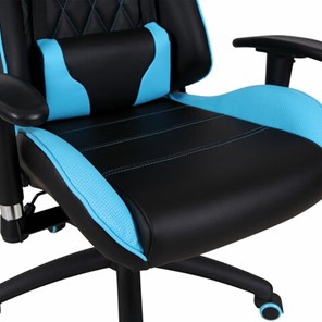 Компьютерное кресло Brabix GT Master GM-110 (две подушки, экокожа, черное/голубое) 531928 в Перми - предосмотр 8