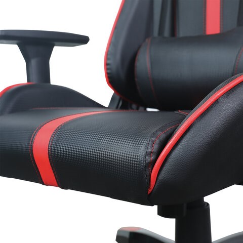 Кресло Brabix GT Carbon GM-120 (две подушки, экокожа, черное/красное) 531931 в Перми - изображение 9
