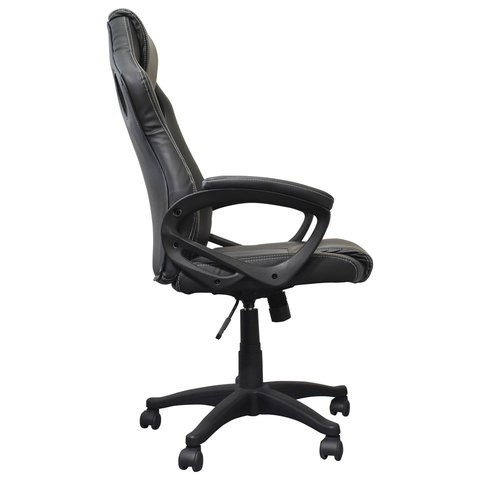 Кресло офисное Brabix Rider Plus EX-544 КОМФОРТ (экокожа, черное/серое) в Перми - изображение 1