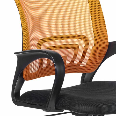 Кресло компьютерное Brabix Fly MG-396 (с подлокотниками, сетка, оранжевое/черное) в Перми - изображение 4