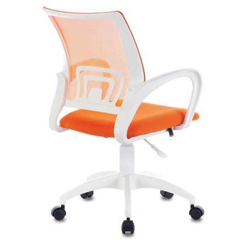 Офисное кресло Brabix Fly MG-396W (с подлокотниками, пластик белый, сетка, оранжевое) в Перми - изображение 3