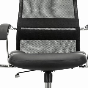 Кресло Brabix Premium Stalker EX-608 CH (хром, ткань-сетка/кожзам, черное) 532091 в Перми - предосмотр 7