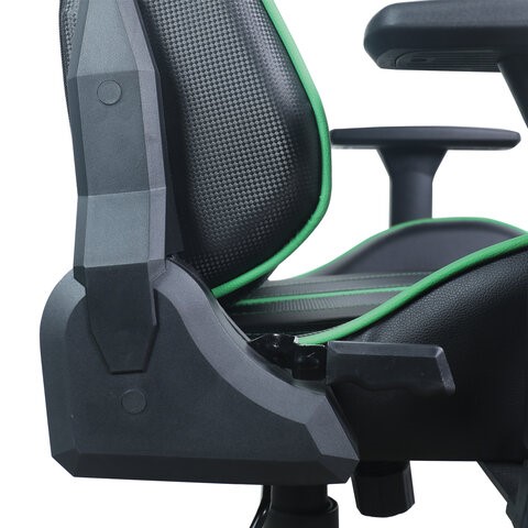 Кресло офисное Brabix GT Carbon GM-120 (две подушки, экокожа, черное/зеленое) в Перми - изображение 11