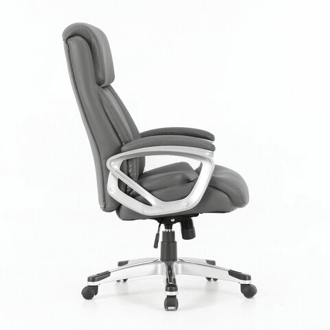 Кресло офисное Brabix Premium Level EX-527 (пружинный блок, рециклированная кожа, серое) 531937 в Перми - изображение 1
