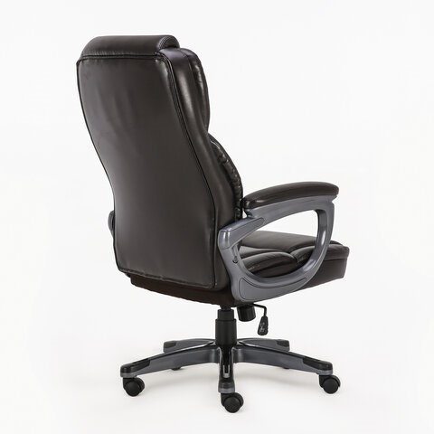 Компьютерное кресло Brabix Premium Favorite EX-577 (пружинный блок, рециклир. кожа, коричневое) 531936 в Перми - изображение 3
