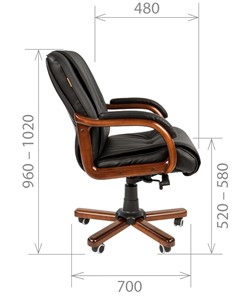 Кресло компьютерное CHAIRMAN 653M кожа черная в Перми - предосмотр 2