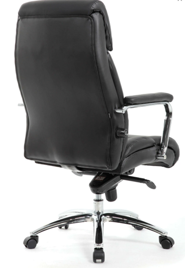 Компьютерное кресло из натуральной кожи BRABIX PREMIUM "Phaeton EX-502", хром, черное, 530882 в Перми - изображение 2