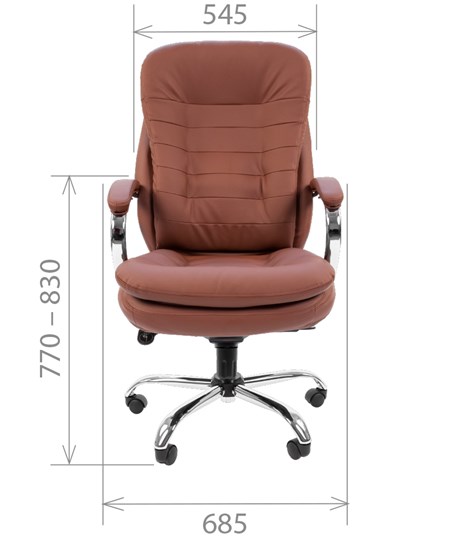 Компьютерное кресло CHAIRMAN 795 кожа, цвет коричневый в Перми - изображение 1