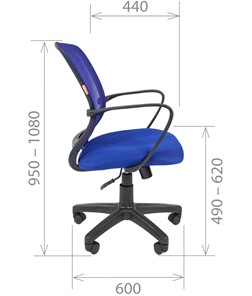 Кресло компьютерное CHAIRMAN 698 black TW-05, ткань, цвет синий в Перми - предосмотр 2