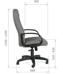 Офисное кресло CHAIRMAN 685, ткань TW 12, цвет серый в Березниках - предосмотр 2