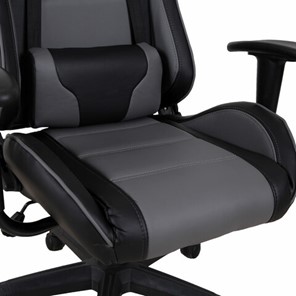 Кресло компьютерное Brabix GT Racer GM-100 (две подушки, экокожа, черное/серое) 531926 в Березниках - предосмотр 8