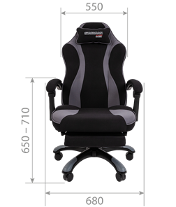 Кресло игровое CHAIRMAN GAME 35 с выдвижной подставкой для ног Ткань черная / Ткань оранжевая в Перми - предосмотр 5