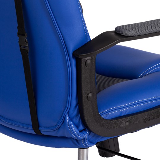 Кресло DRIVER (22) кож/зам/ткань, синий/серый, 36-39/TW-12 арт.21153 в Перми - изображение 14