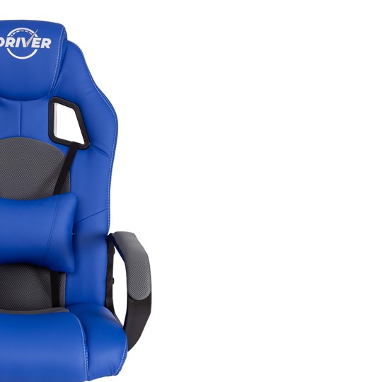 Кресло DRIVER (22) кож/зам/ткань, синий/серый, 36-39/TW-12 арт.21153 в Перми - изображение 6
