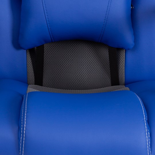 Кресло DRIVER (22) кож/зам/ткань, синий/серый, 36-39/TW-12 арт.21153 в Перми - изображение 8