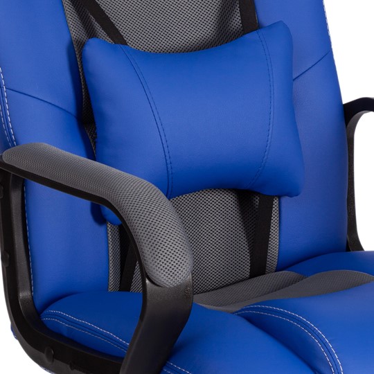 Кресло DRIVER (22) кож/зам/ткань, синий/серый, 36-39/TW-12 арт.21153 в Перми - изображение 9