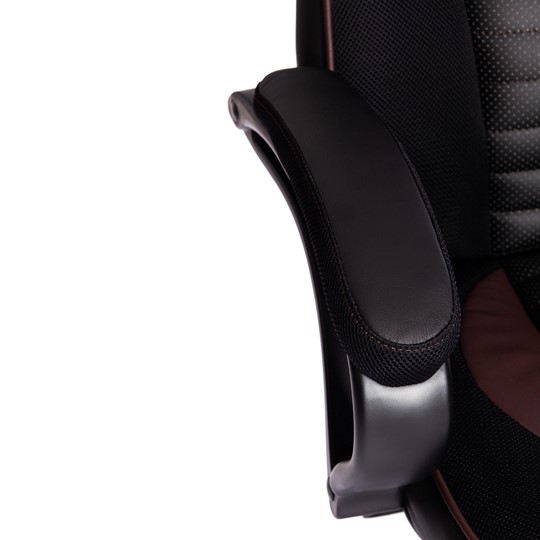 Компьютерное кресло PILOT кож/зам/ткань, черный/черный перфорированный/коричневый, арт.15315 в Перми - изображение 11
