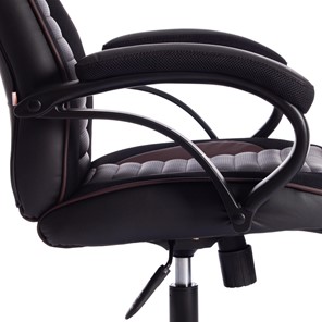 Компьютерное кресло PILOT кож/зам/ткань, черный/черный перфорированный/коричневый, арт.15315 в Перми - предосмотр 12