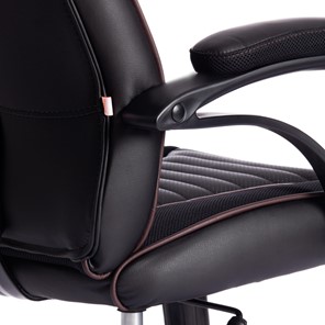 Компьютерное кресло PILOT кож/зам/ткань, черный/черный перфорированный/коричневый, арт.15315 в Перми - предосмотр 15
