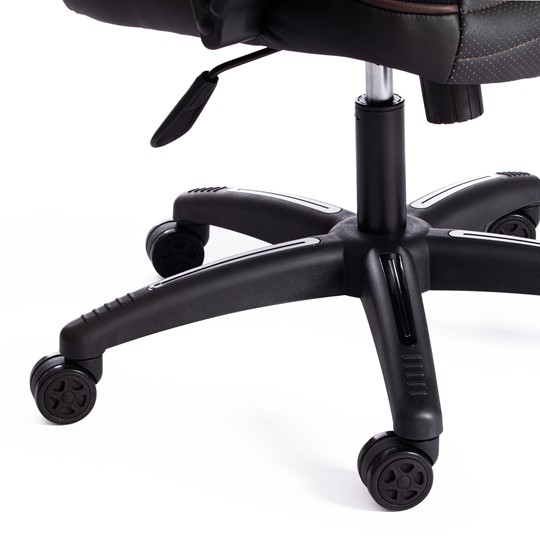 Компьютерное кресло PILOT кож/зам/ткань, черный/черный перфорированный/коричневый, арт.15315 в Перми - изображение 16