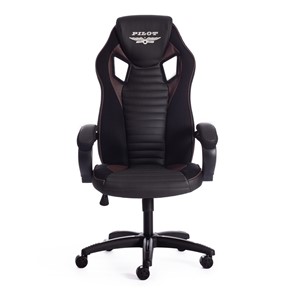 Компьютерное кресло PILOT кож/зам/ткань, черный/черный перфорированный/коричневый, арт.15315 в Перми - предосмотр 5